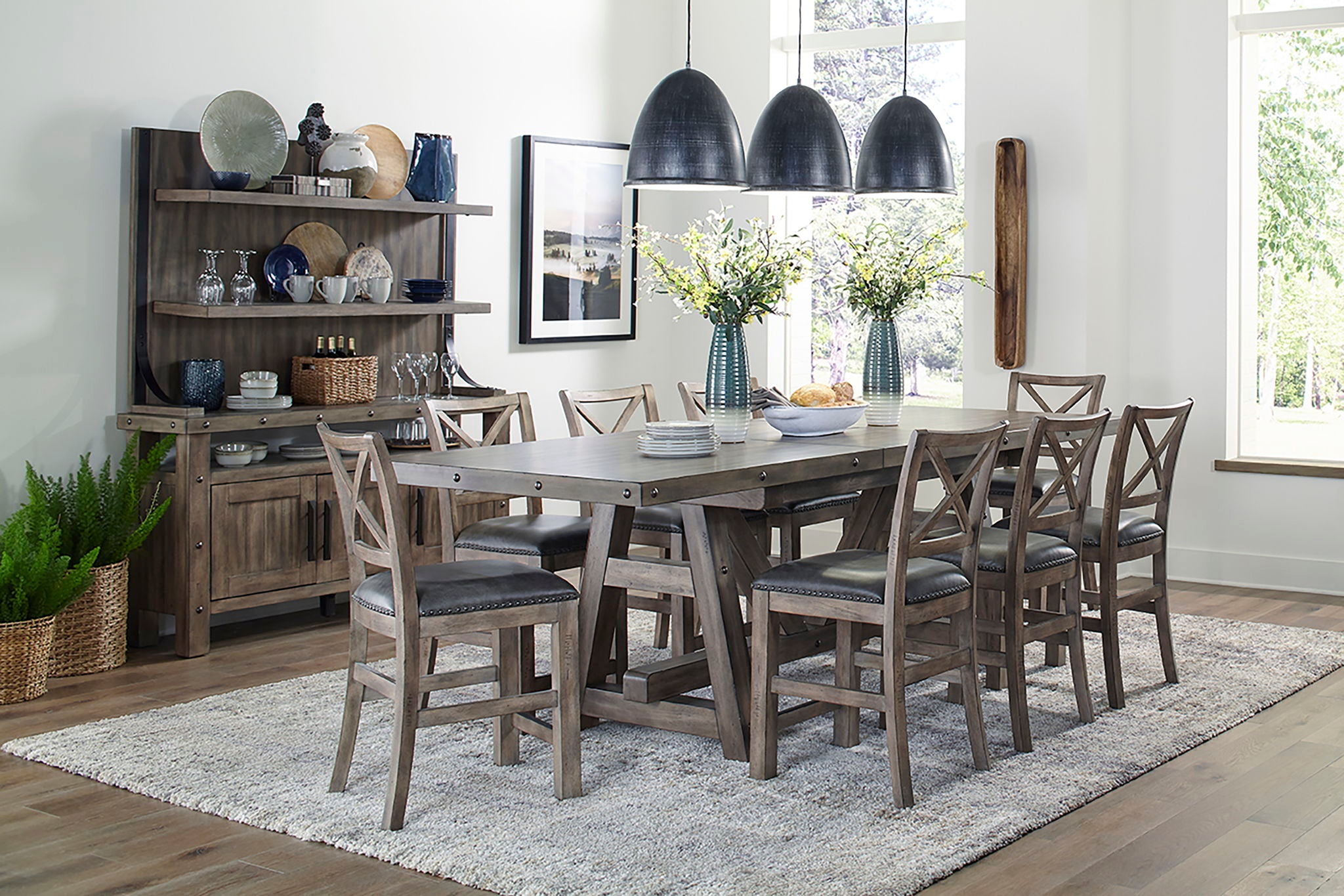 Lodge Dining - Upholstered Counter Chair (Set of 2) - Siltstone - Urban Living Furniture (Los Angeles, CA)