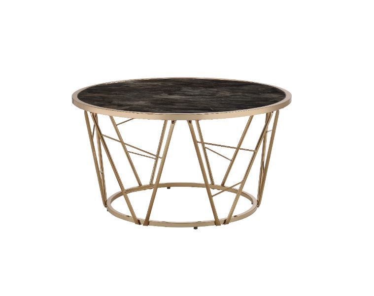 Cicatrix - Coffee Table - Faux Black Marble Glass & Champagne Finish - Urban Living Furniture (Los Angeles, CA)