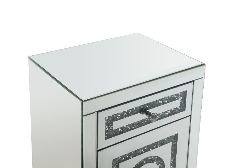 Noralie - 26"H Accent Table With Storage Drawers - Mirrored & Faux Diamonds - Urban Living Furniture (Los Angeles, CA)