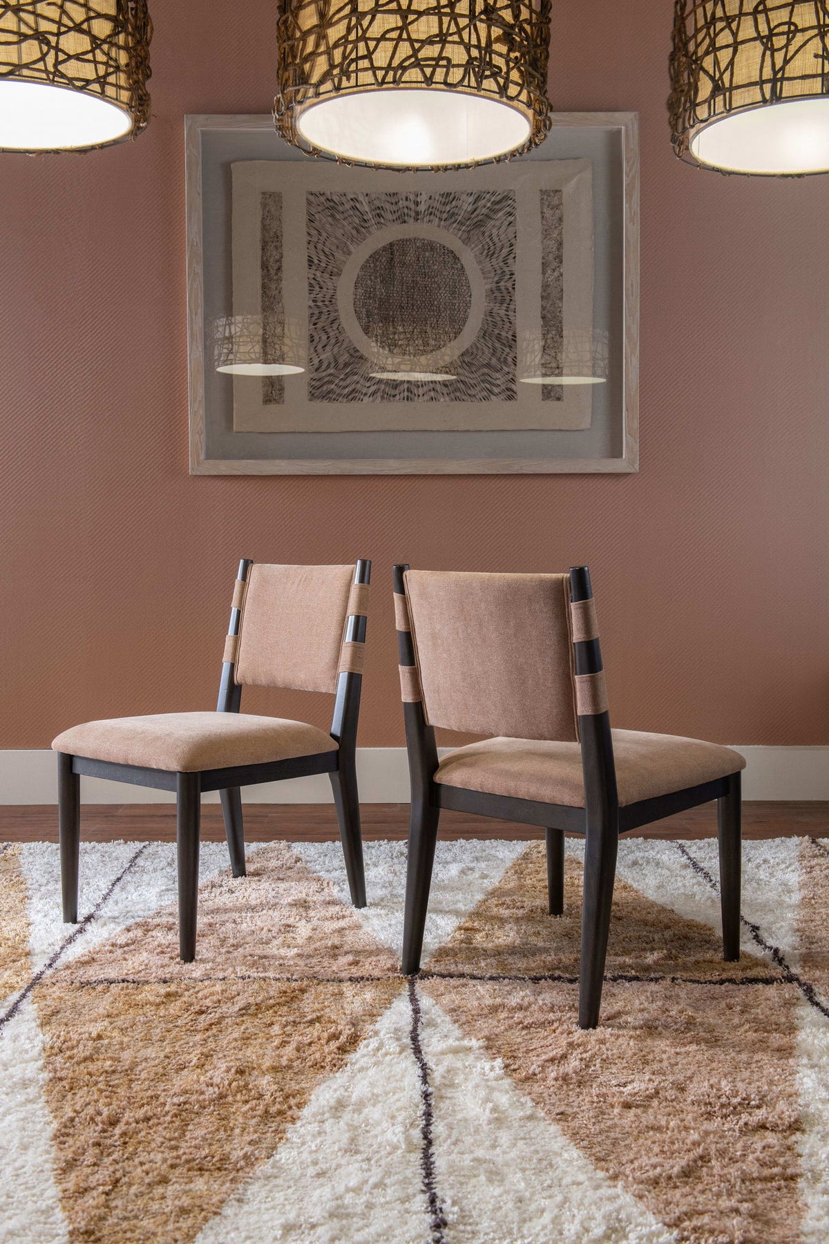 Koko - Chenille Upholstered Dining Chair (Set of 2) - Porcini And Minx