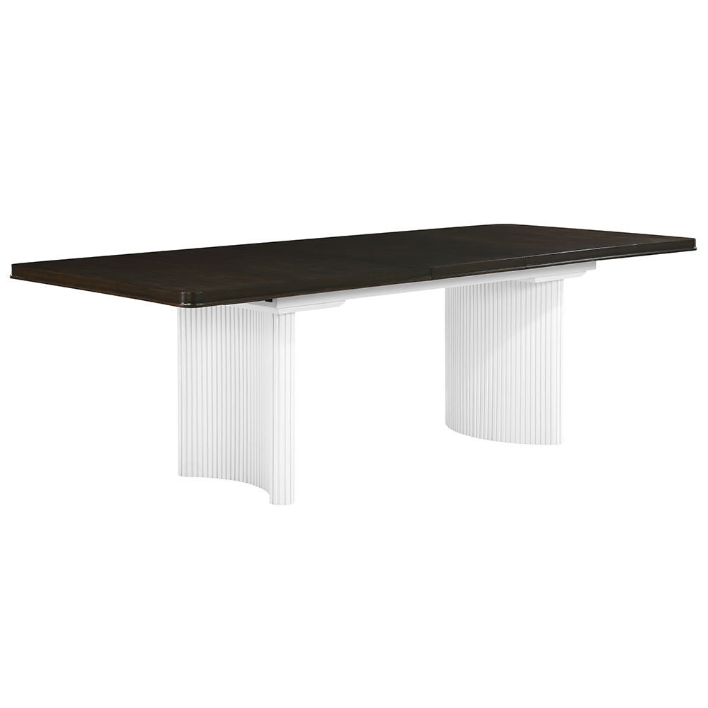 Carena - Dining Table With Leaf - White & Brown Finish - Urban Living Furniture (Los Angeles, CA)