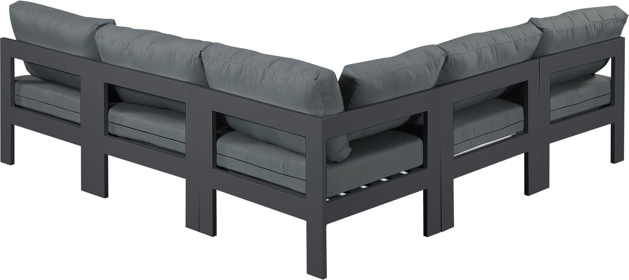 Nizuc - Outdoor Patio 5 Piece Modular Sectional With Gray Frame - Urban Living Furniture (Los Angeles, CA)