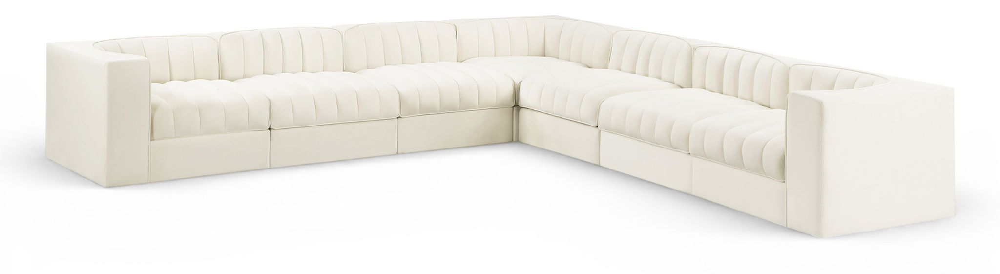 Rummi - Symmetrical Velvet Performance Fabric Upholstered 7 Piece Modular Sectional (With 3 Corner Chairs) - Urban Living Furniture (Los Angeles, CA)