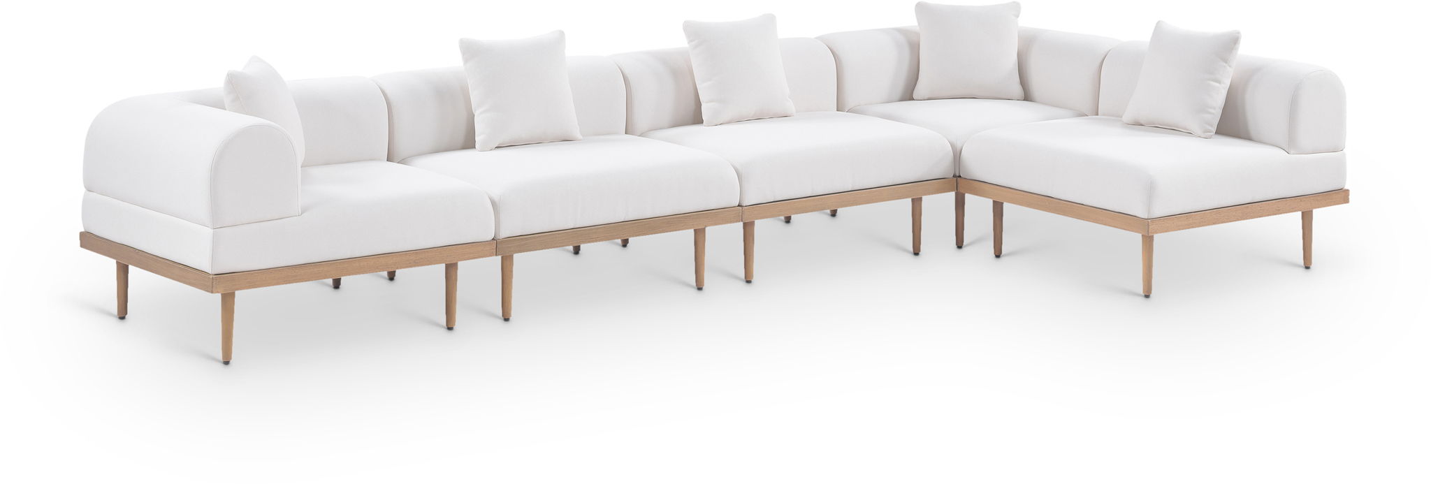 Laguna - 5 Piece 106.5" Upholstered Outdoor Patio Modular Sectional