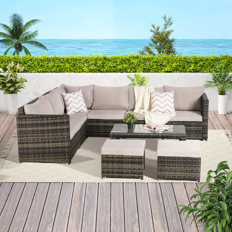 Outdoor Garden Rattan Table And Table Set