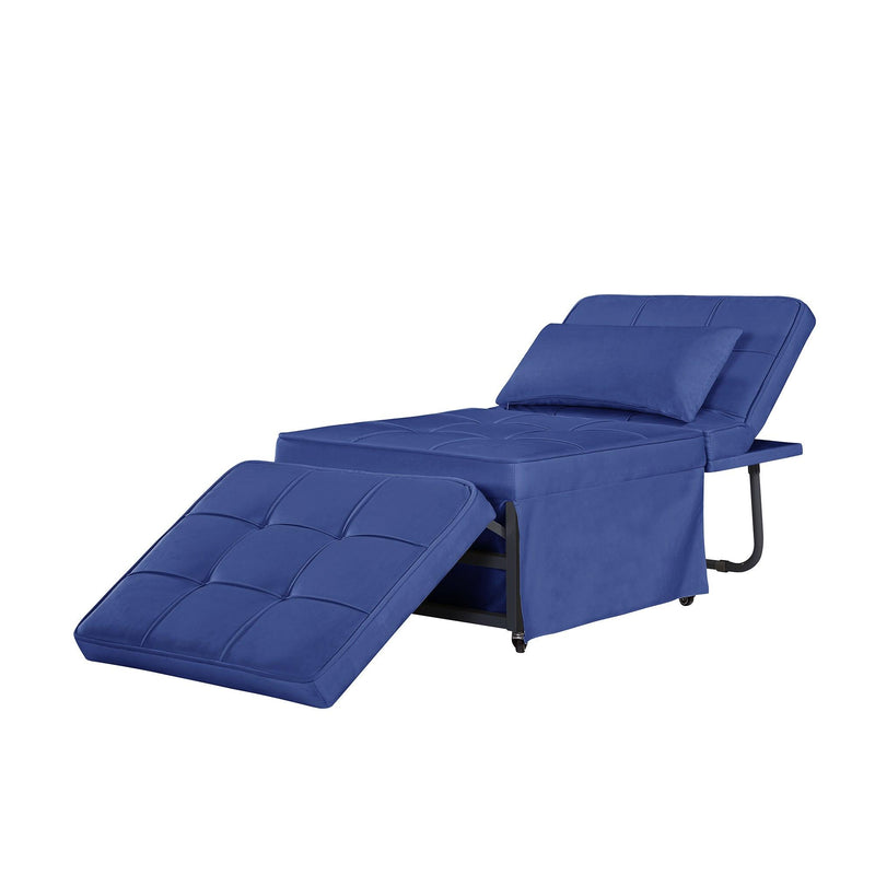 Velvet Folding Sofa Bed Sleeper Chair with Adjustable Backrest .