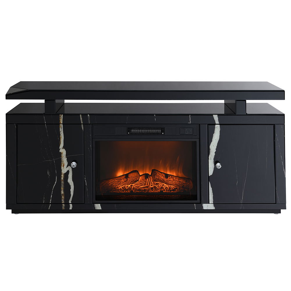 Drisana - TV Stand With Fireplace - Black Mirrored Finish - Urban Living Furniture (Los Angeles, CA)