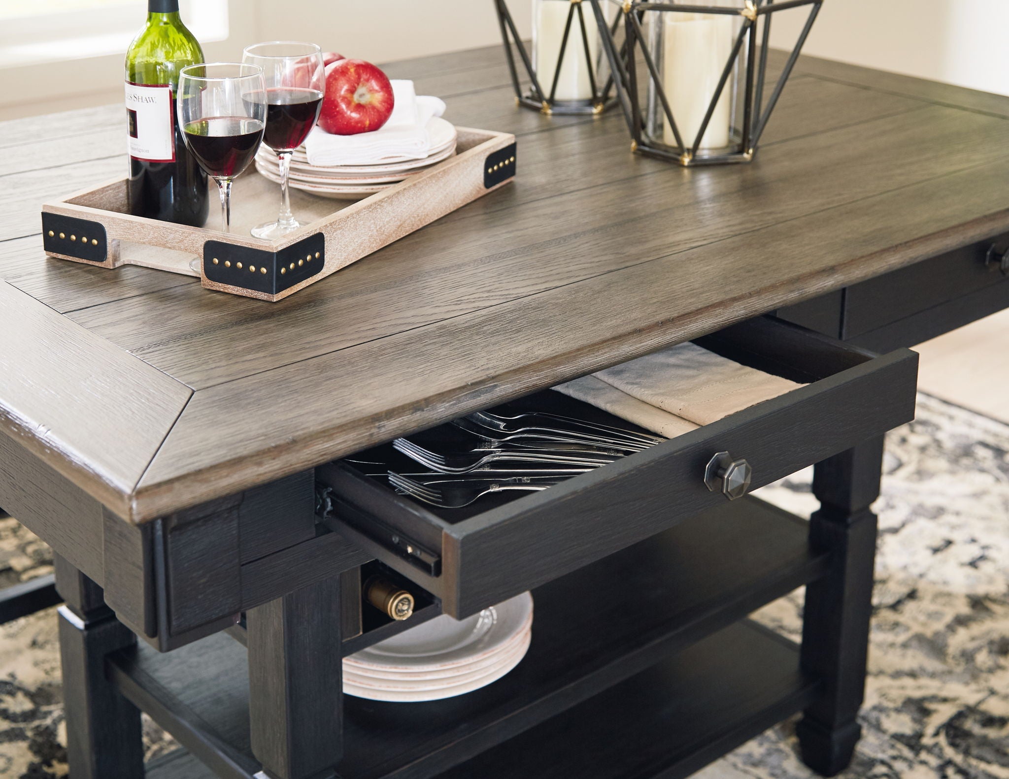 Tyler Creek - Black / Gray - Rectangular Dining Room Counter Table - Urban Living Furniture (Los Angeles, CA)