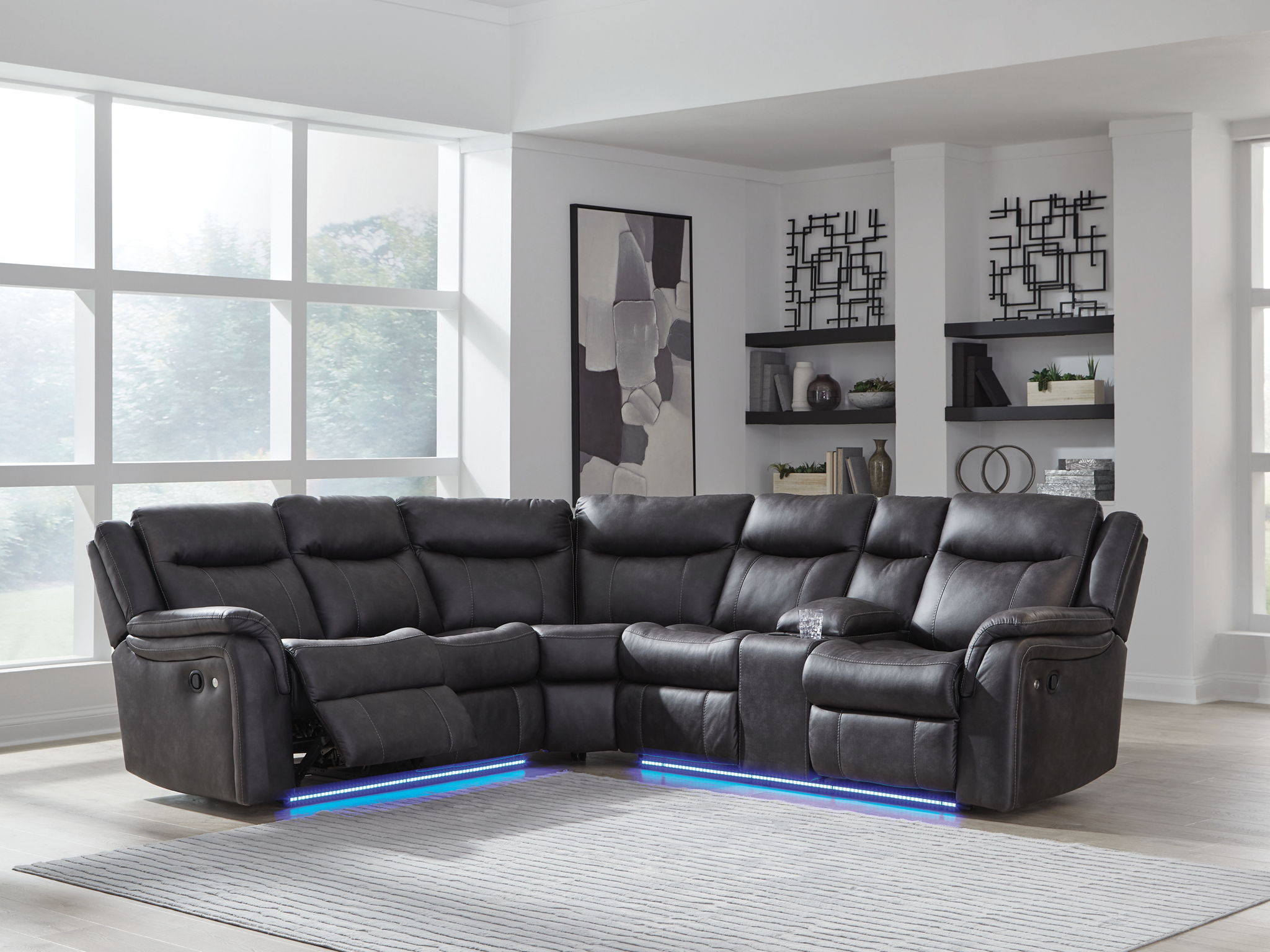 Sultan Meadow - Carbon - 2-Piece Reclining Sectional - Urban Living Furniture (Los Angeles, CA)
