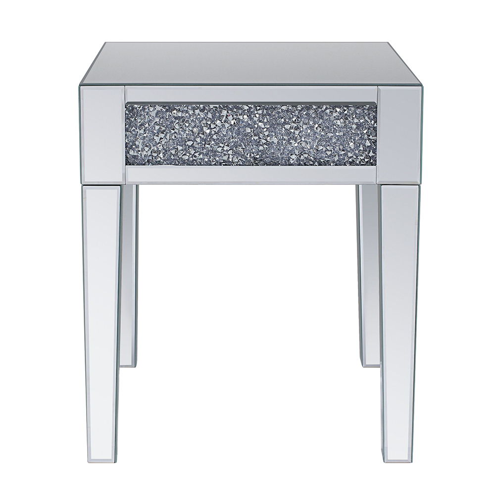 Noralie - 20" End Table - Mirrored & Faux Diamonds - Urban Living Furniture (Los Angeles, CA)