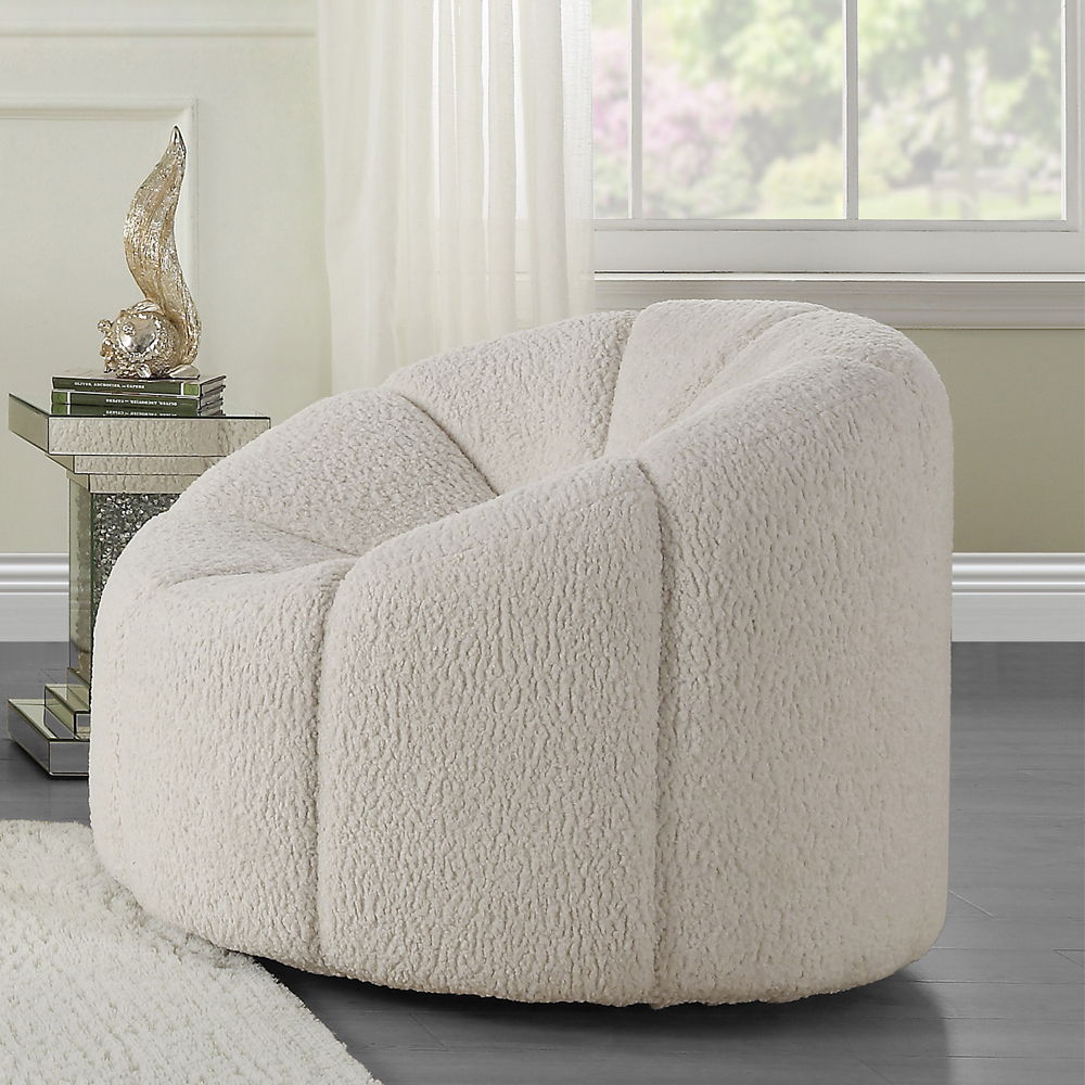 Osmash - Chair With Swivel - White Teddy Sherpa - Urban Living Furniture (Los Angeles, CA)