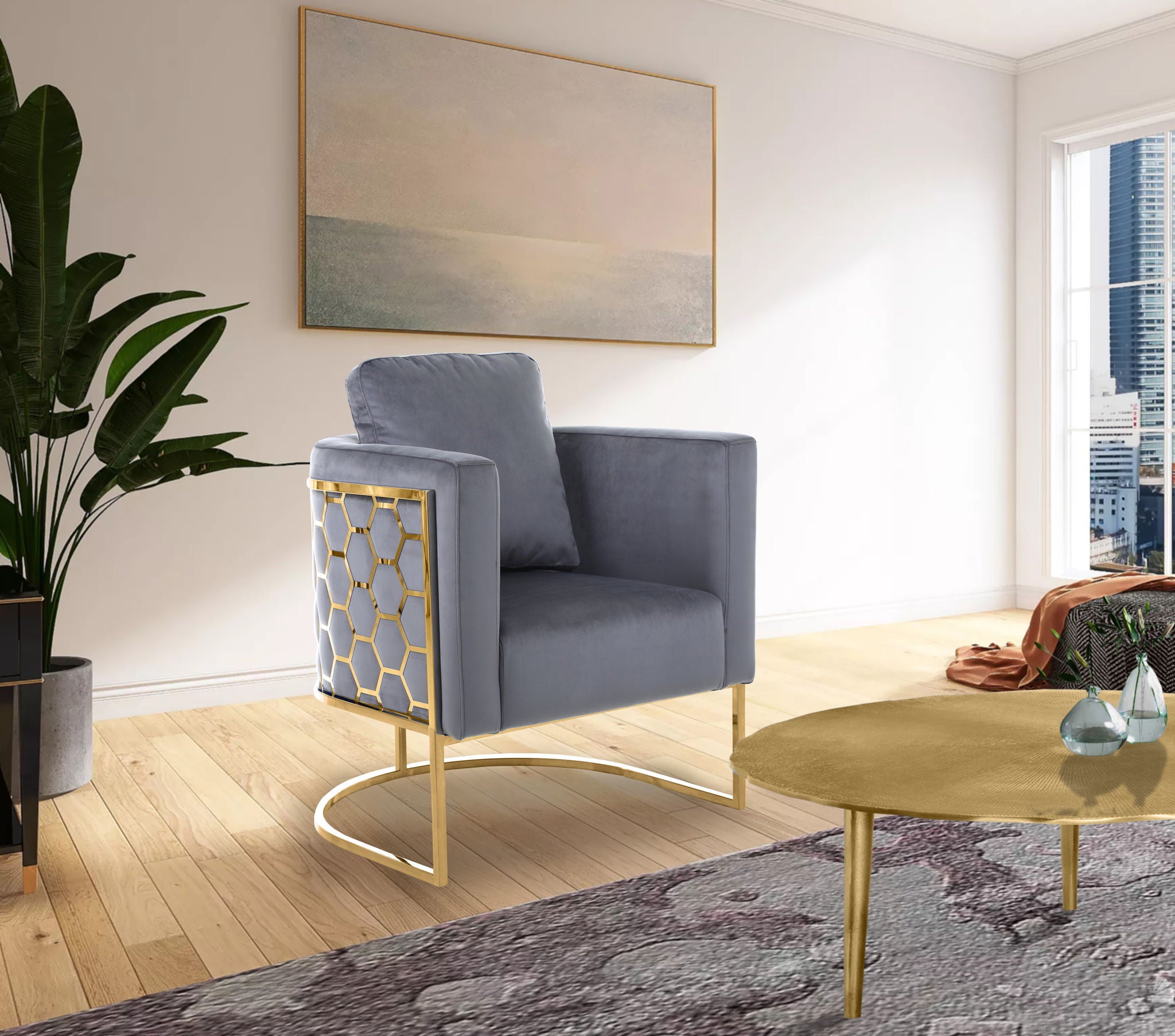 Casa - Chair with Gold Legs - Urban Living Furniture (Los Angeles, CA)