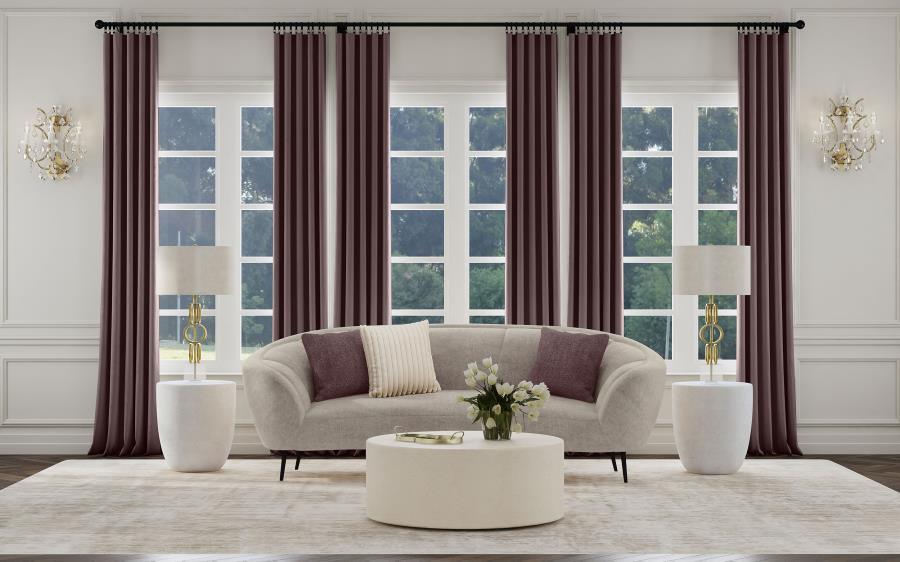 Ellorie - Upholstered Channel Back Curved Sofa - Beige - Urban Living Furniture (Los Angeles, CA)
