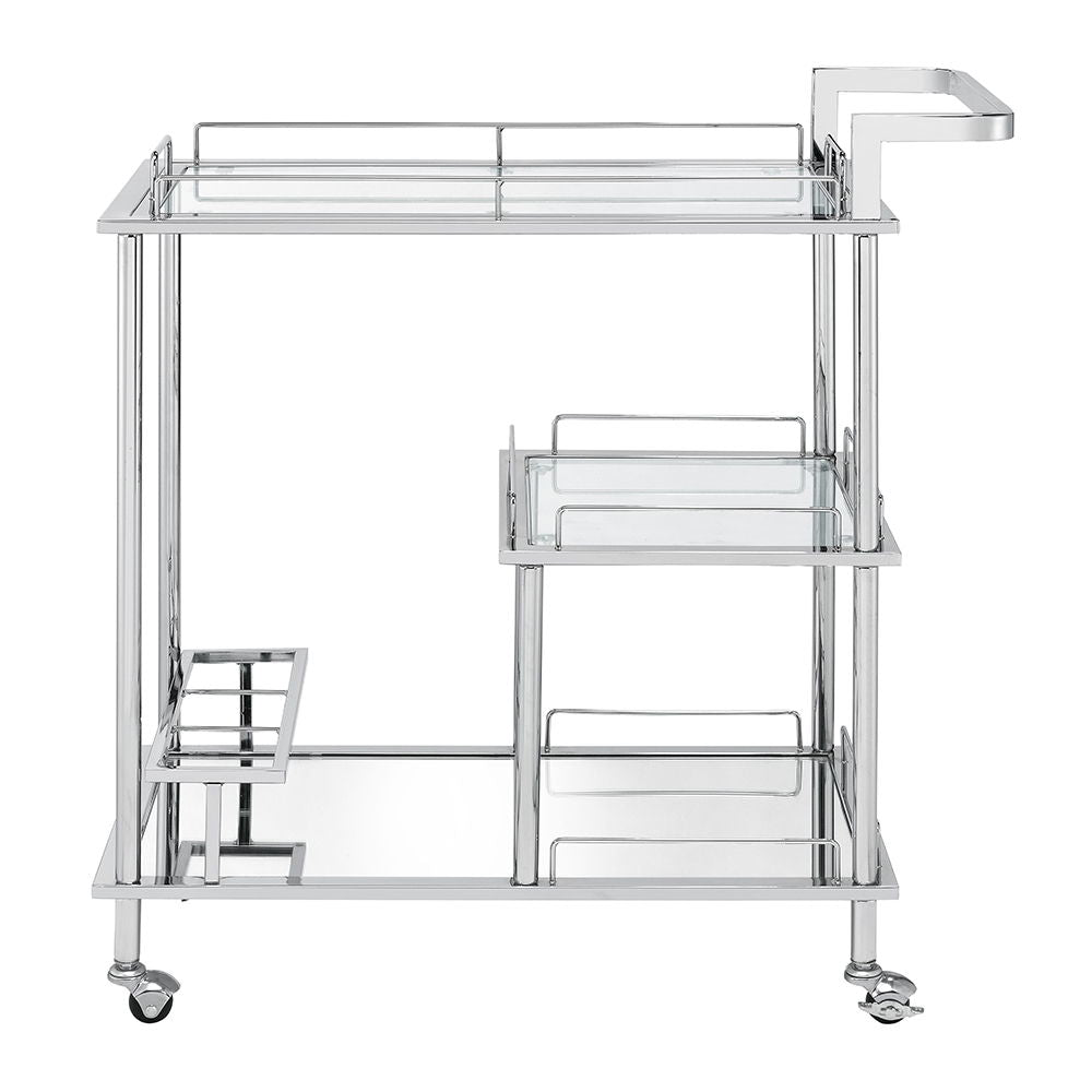 Splinter - Serving Cart - Clear Glass & Chrome - Urban Living Furniture (Los Angeles, CA)