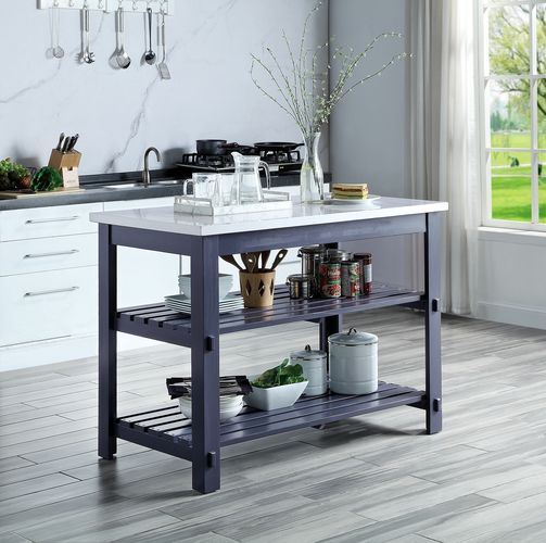 Enapay - Kitchen Island - Marble Top Top & Gray - Urban Living Furniture (Los Angeles, CA)