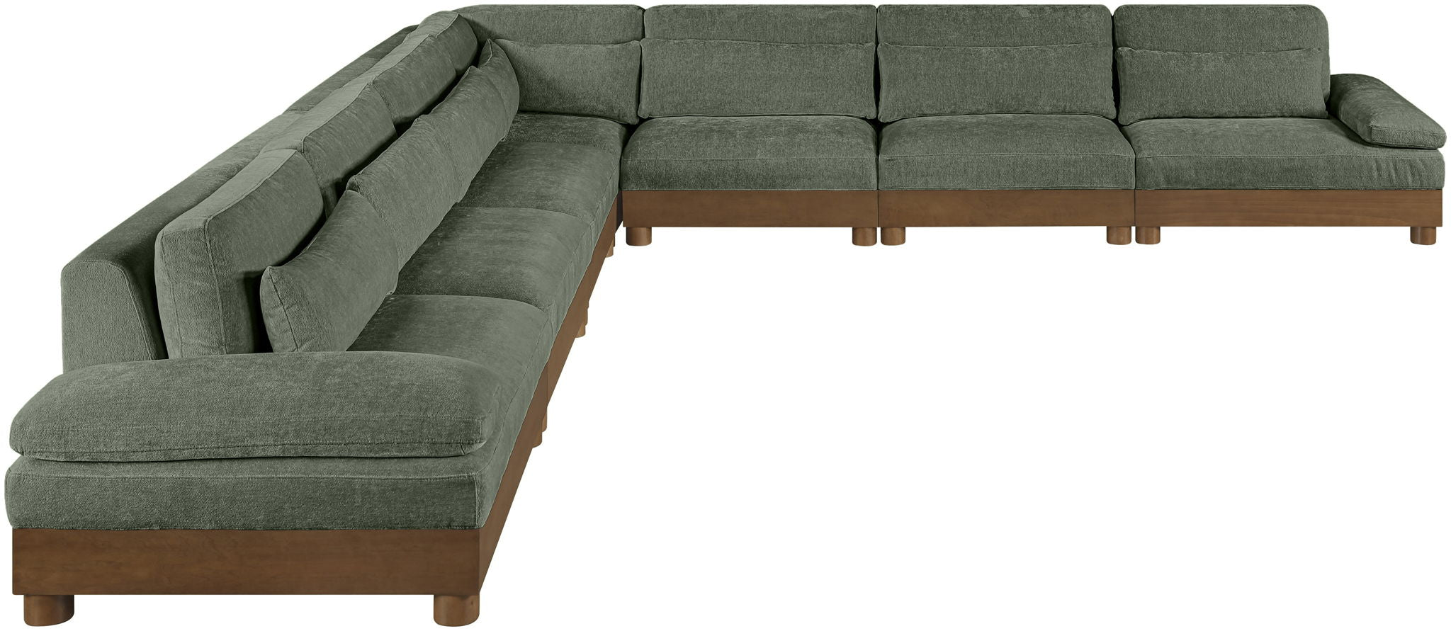 Turin - Chenille Fabric Upholstered Modular Sectional - Green