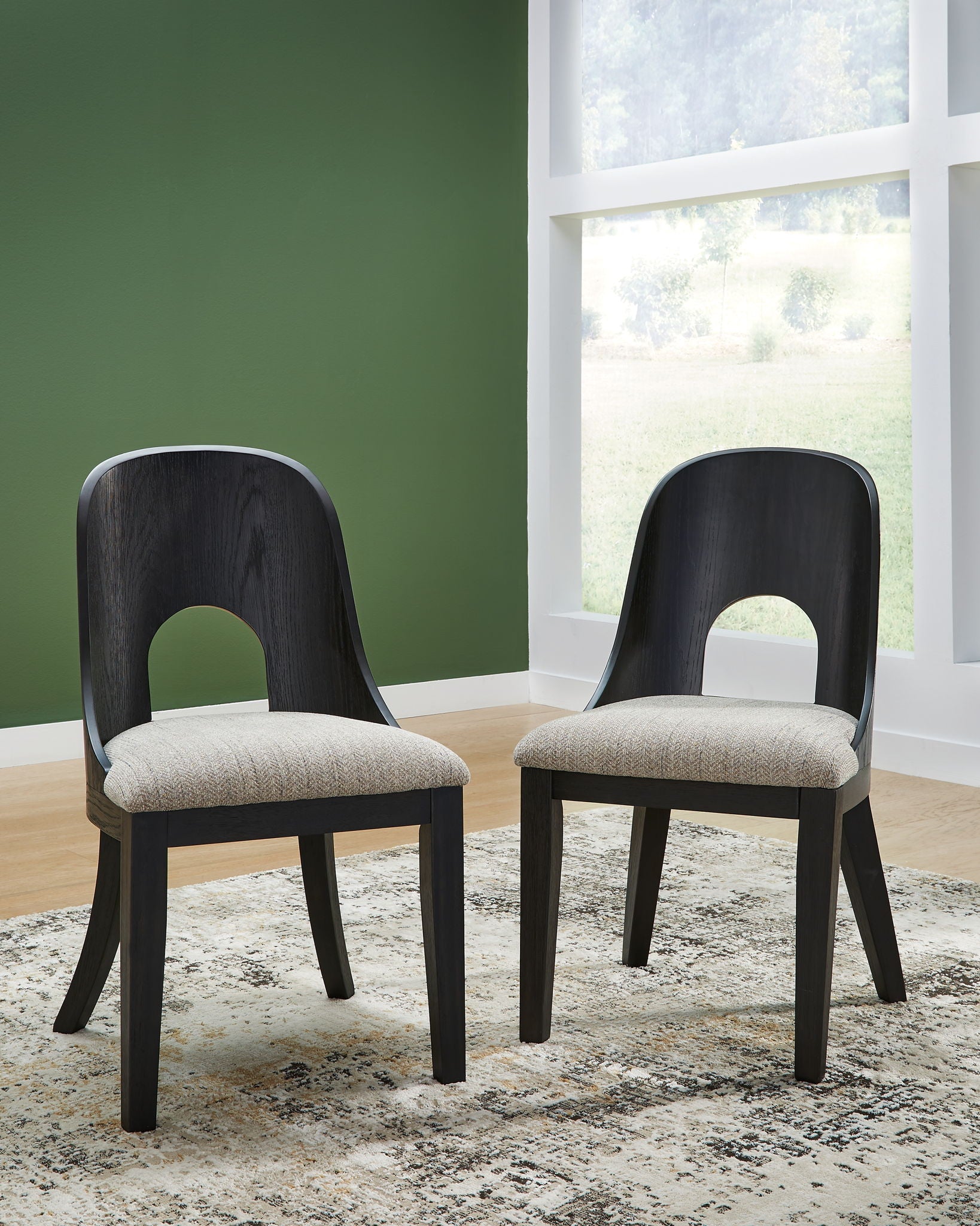Rowanbeck - Gray / Black - Dining Upholstered Side Chair (Set of 2) - Urban Living Furniture (Los Angeles, CA)