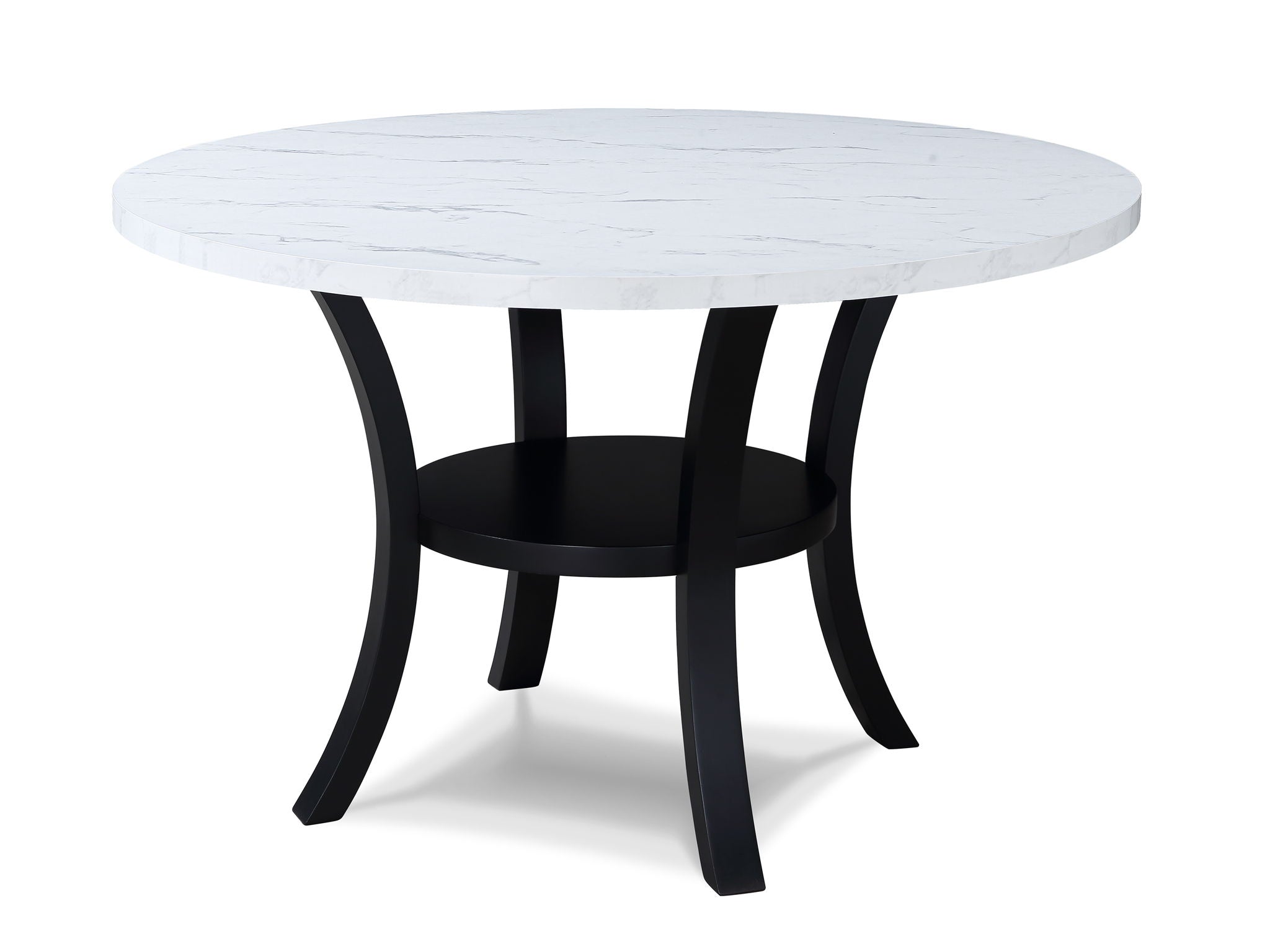 Isla - Round Dining Table - White / Black - Urban Living Furniture (Los Angeles, CA)