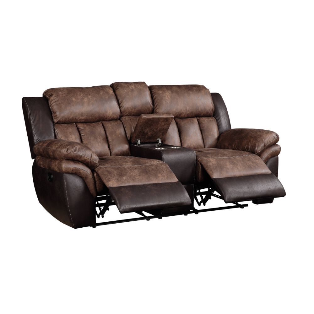 Jaylen - Motion Loveseat With Console - Toffee & Espresso Polished Microfiber - Urban Living Furniture (Los Angeles, CA)