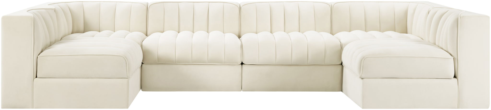 Rummi - Armless Velvet Performance Fabric Upholstered 6 Piece Modular Sectional - Urban Living Furniture (Los Angeles, CA)