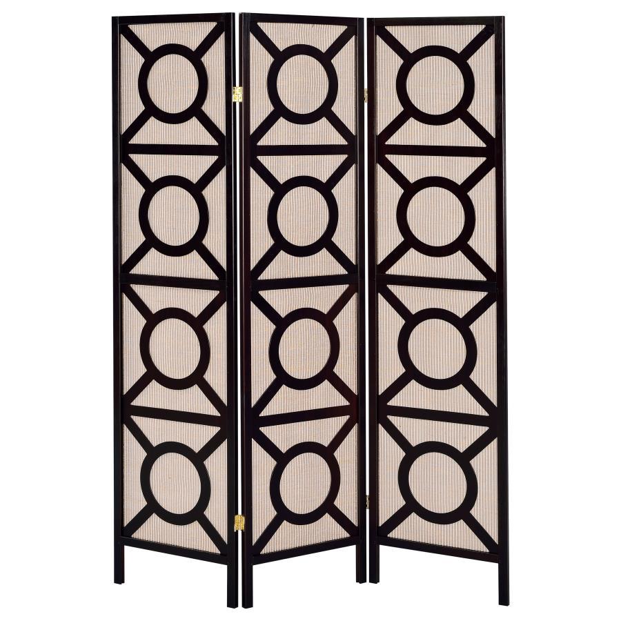 Vulcan - 3 Panel Room Divider Folding Shoji Screen - Cappuccino