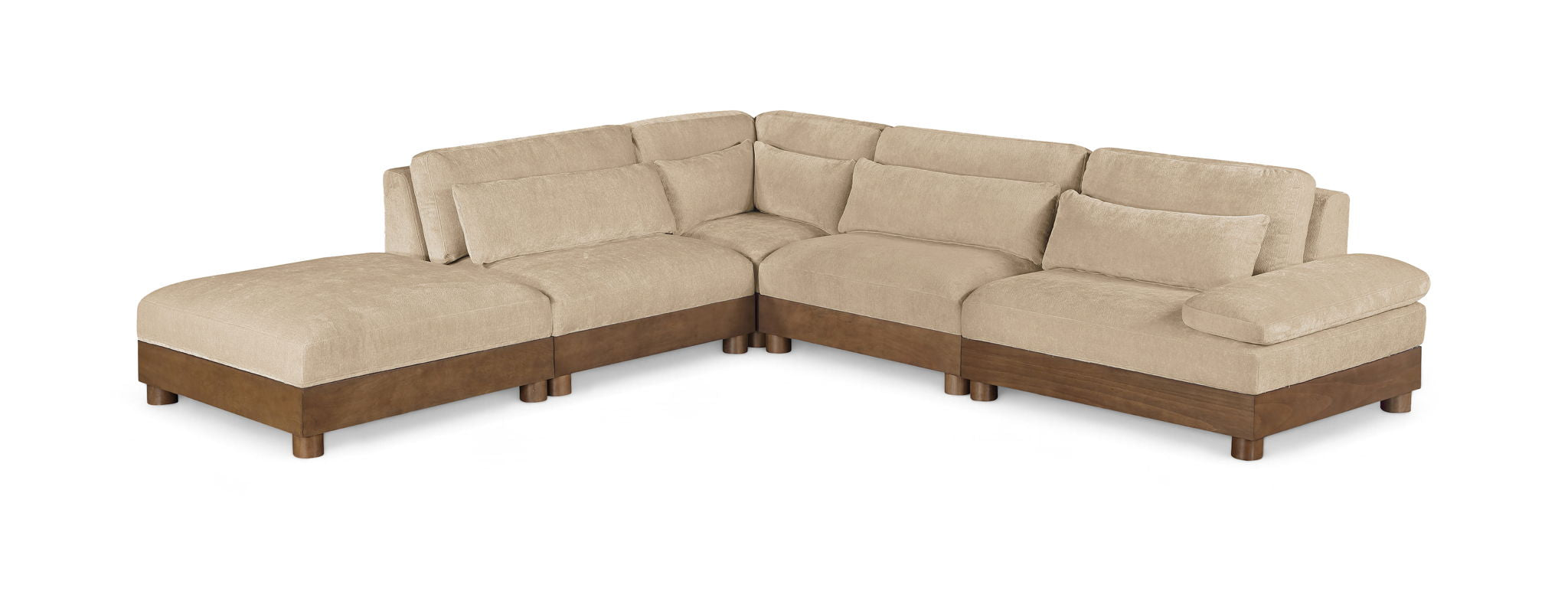 Turin - Chenille Fabric Upholstered Modular Sectional - Beige