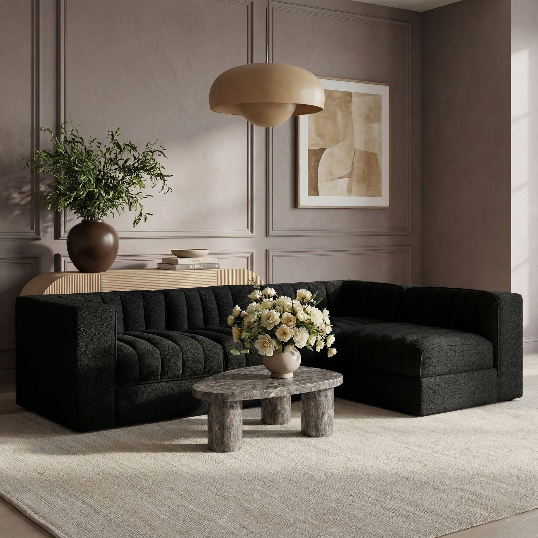 Rummi - Velvet Performance Fabric Upholstered 4 Piece Modular Sectional - Urban Living Furniture (Los Angeles, CA)