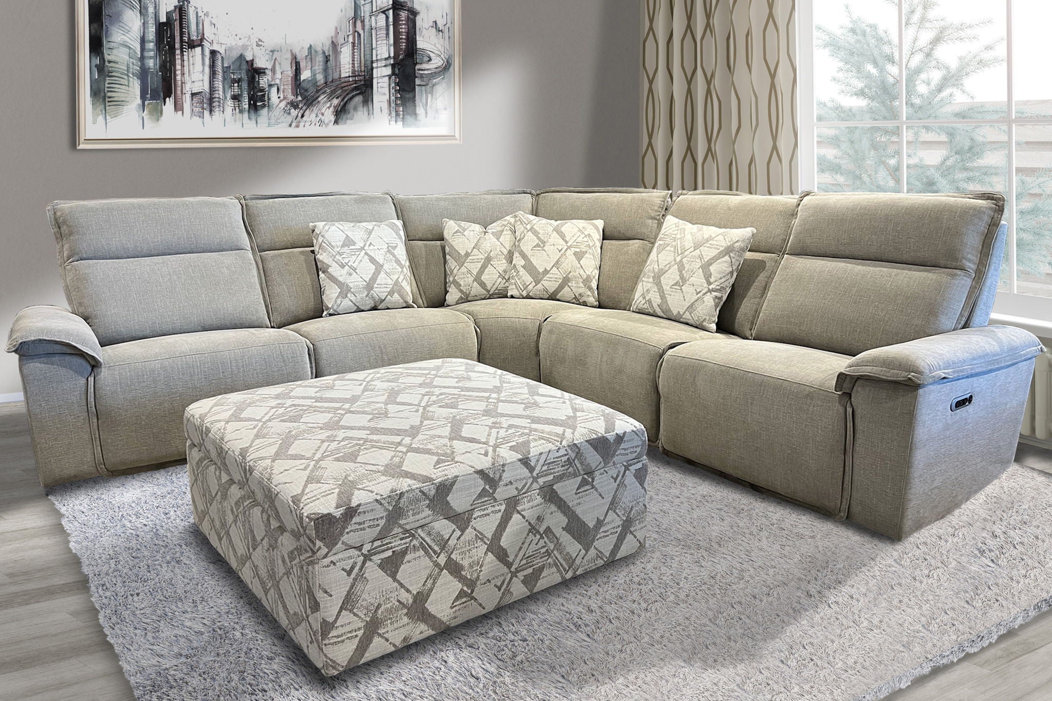 Perimeter - 5 Piece Modular Power Reclining Sectional - Urban Living Furniture (Los Angeles, CA)
