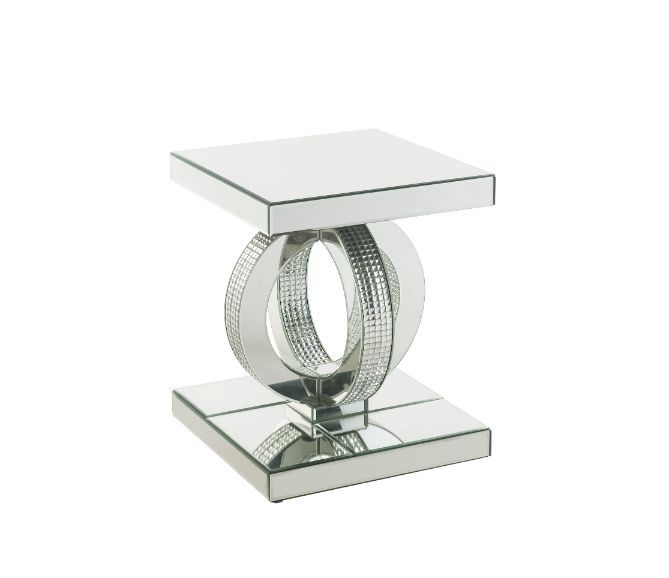 Ornat - End Table - Mirrored & Faux Square Diamonds - Urban Living Furniture (Los Angeles, CA)