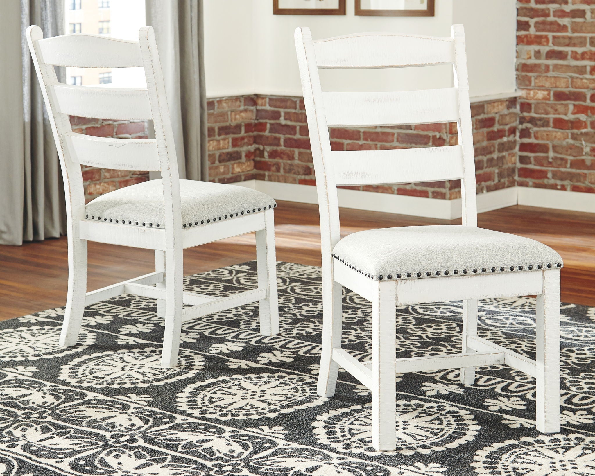 Valebeck - Beige / White - Dining UPH Side Chair (Set of 2) - Urban Living Furniture (Los Angeles, CA)