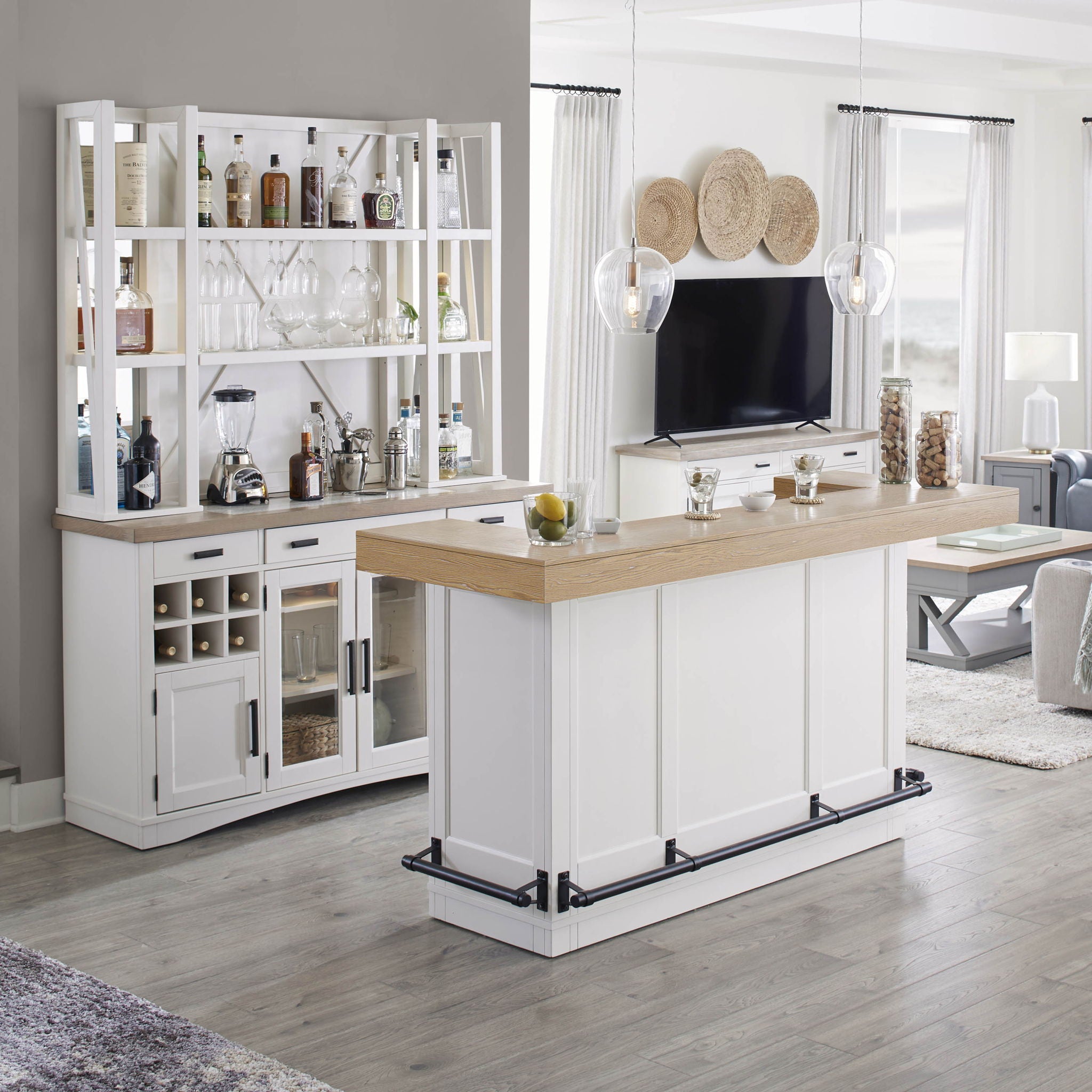Americana Modern Dining - Bar With Quartz Insert - Cotton - Urban Living Furniture (Los Angeles, CA)