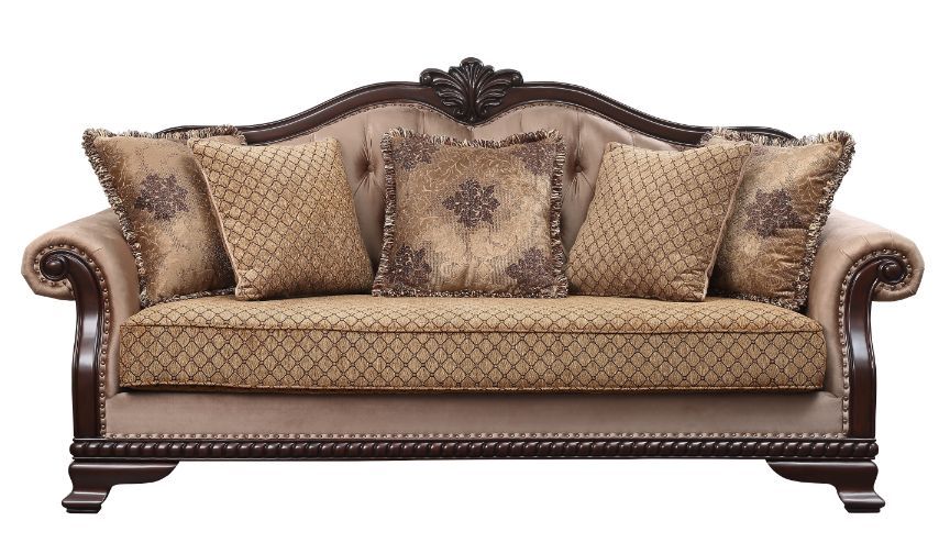 Chateau De Ville - Sofa With 5 Pillows (Same Lv01588) - Fabric & Espresso - Urban Living Furniture (Los Angeles, CA)