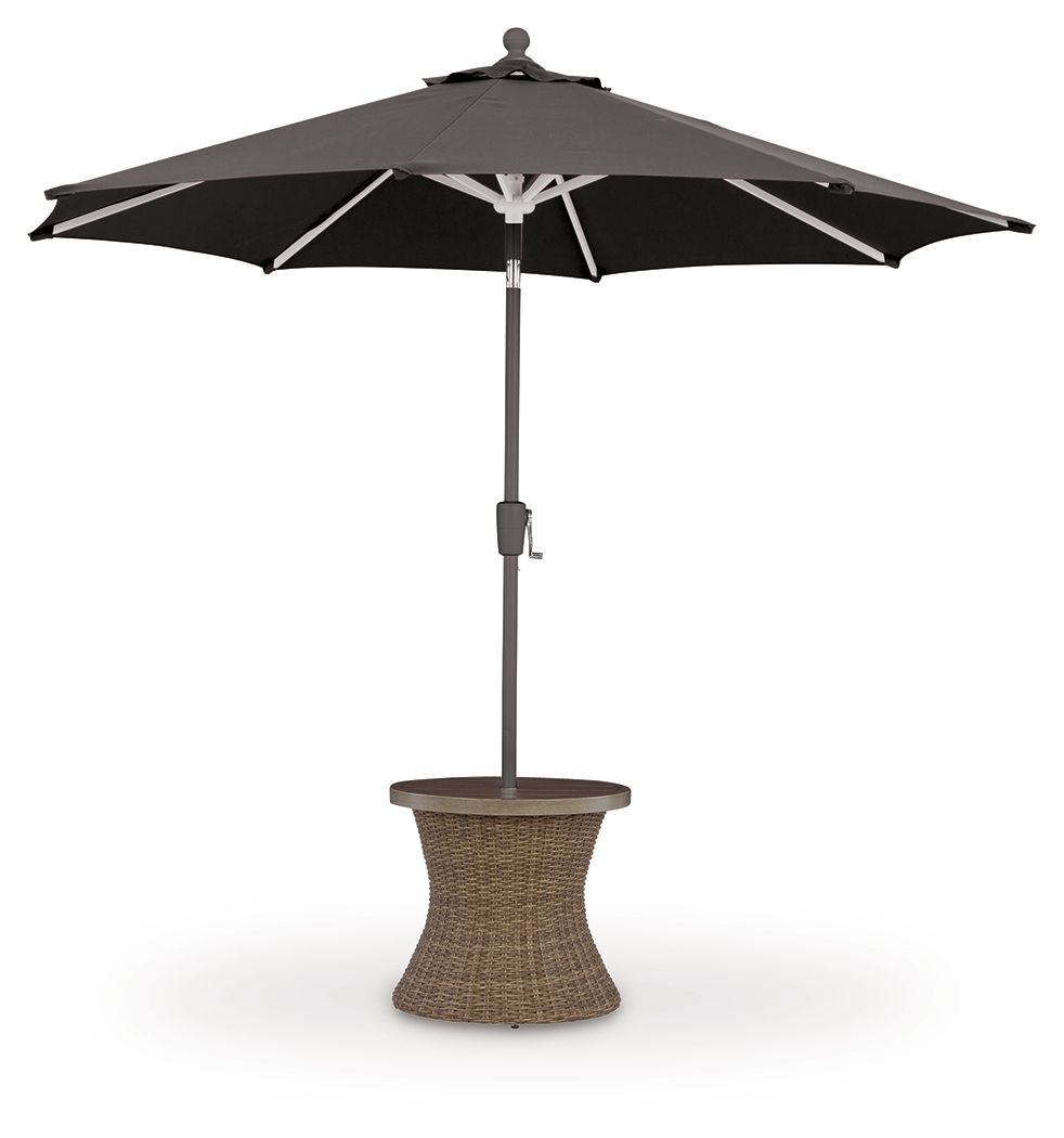 Laguna Heights - Round End Table With Umbrella Option - Beige - Urban Living Furniture (Los Angeles, CA)