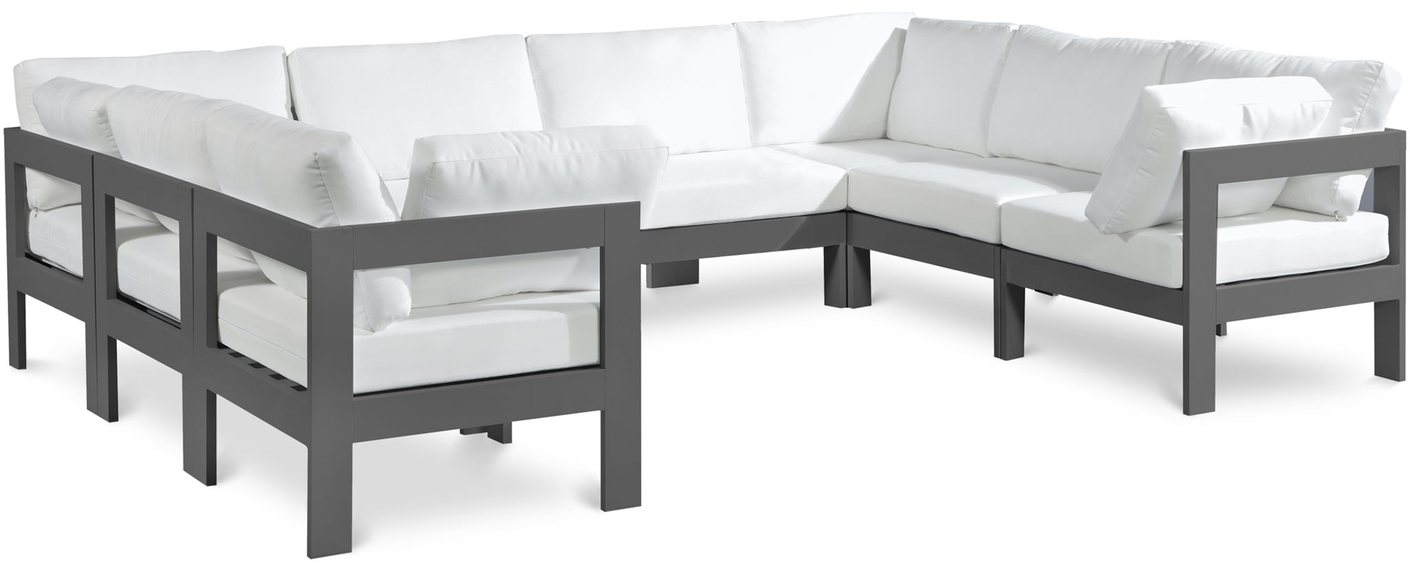 Nizuc - Outdoor Patio 8 Piece Modular Sectional With Gray Frame - Urban Living Furniture (Los Angeles, CA)