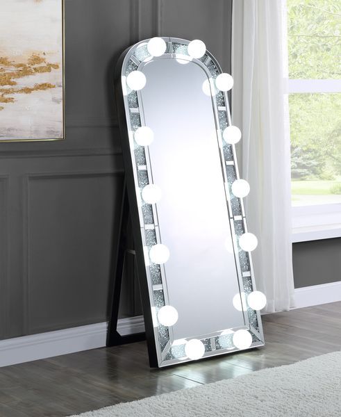 Noralie - Accent Floor Mirror - Mirrored & Faux Diamonds - Urban Living Furniture (Los Angeles, CA)