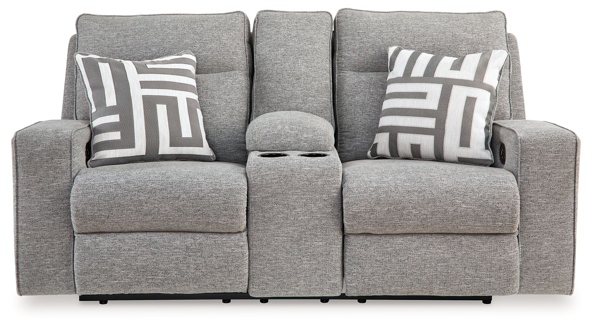 Biscoe - Pewter - Power Reclining Loveseat With Console /Adj Headrest - Urban Living Furniture (Los Angeles, CA)