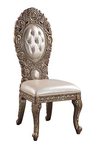 Constantine - Side Chair (Set of 2) - Synthetic Leather , Brown & Gold - Urban Living Furniture (Los Angeles, CA)