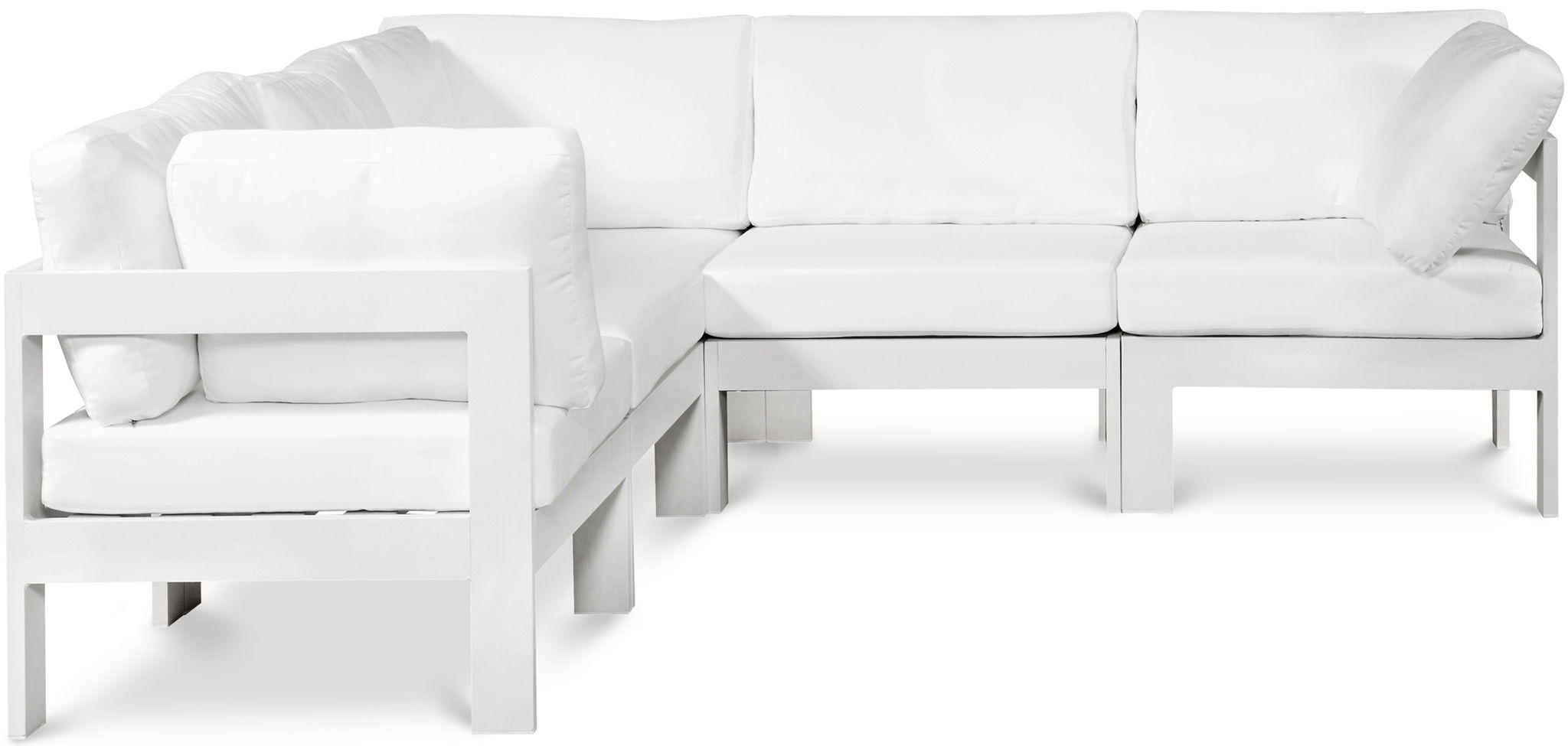 Nizuc - Outdoor Patio 5 Piece Modular Sectional With White Frame - Urban Living Furniture (Los Angeles, CA)
