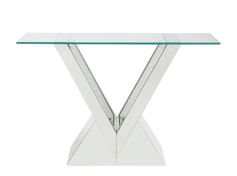 Noralie - Console Table - Clear Glass, Mirrored & Faux Diamonds - Urban Living Furniture (Los Angeles, CA)