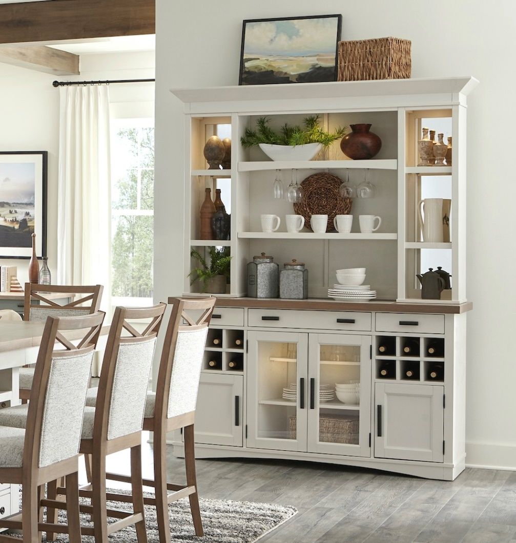 Americana Modern Dining - Buffet And Display Hutch With Quartz Insert - Cotton - Urban Living Furniture (Los Angeles, CA)