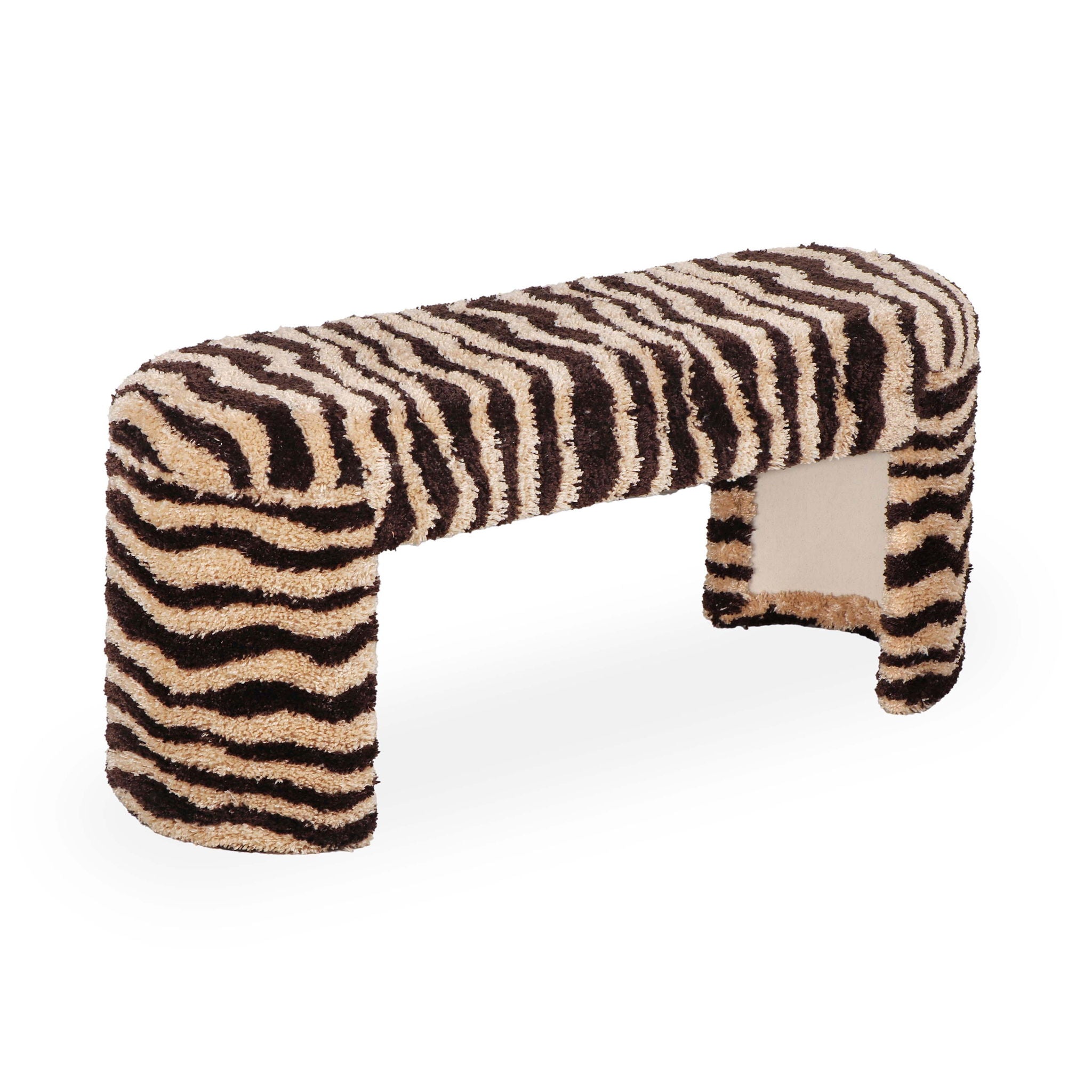 Zebra - Striped Tufted Bench - Brown - Urban Living Furniture (Los Angeles, CA)