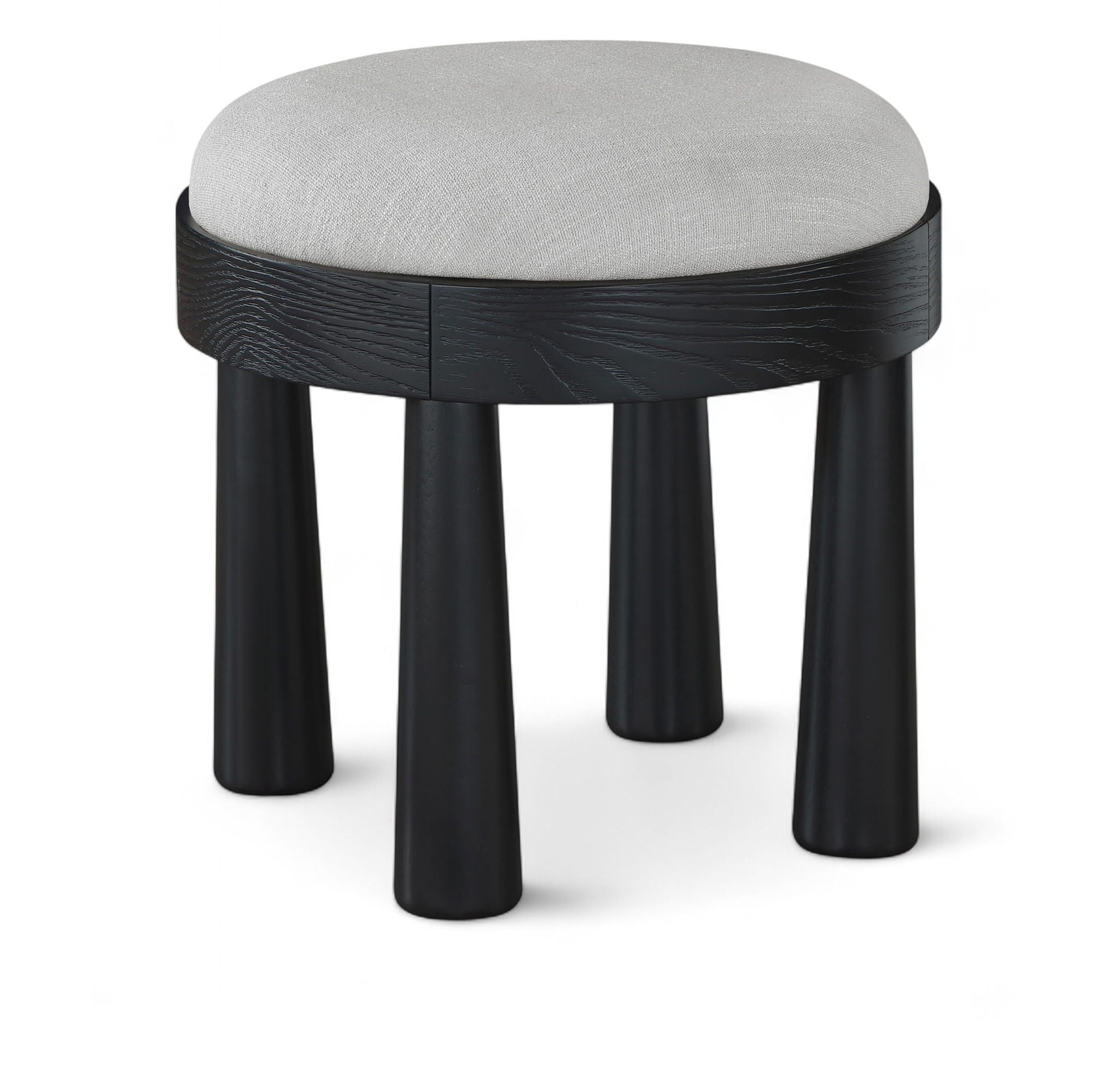 Larea - Linen Textured Fabric Ottoman - Black Base - Urban Living Furniture (Los Angeles, CA)