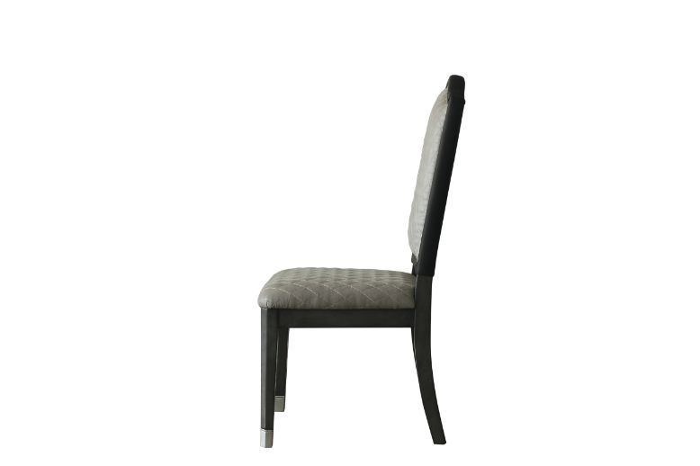 House Beatrice - Side Chair (Set of 2) - Two Tone Gray Fabric & Charcoal - Urban Living Furniture (Los Angeles, CA)