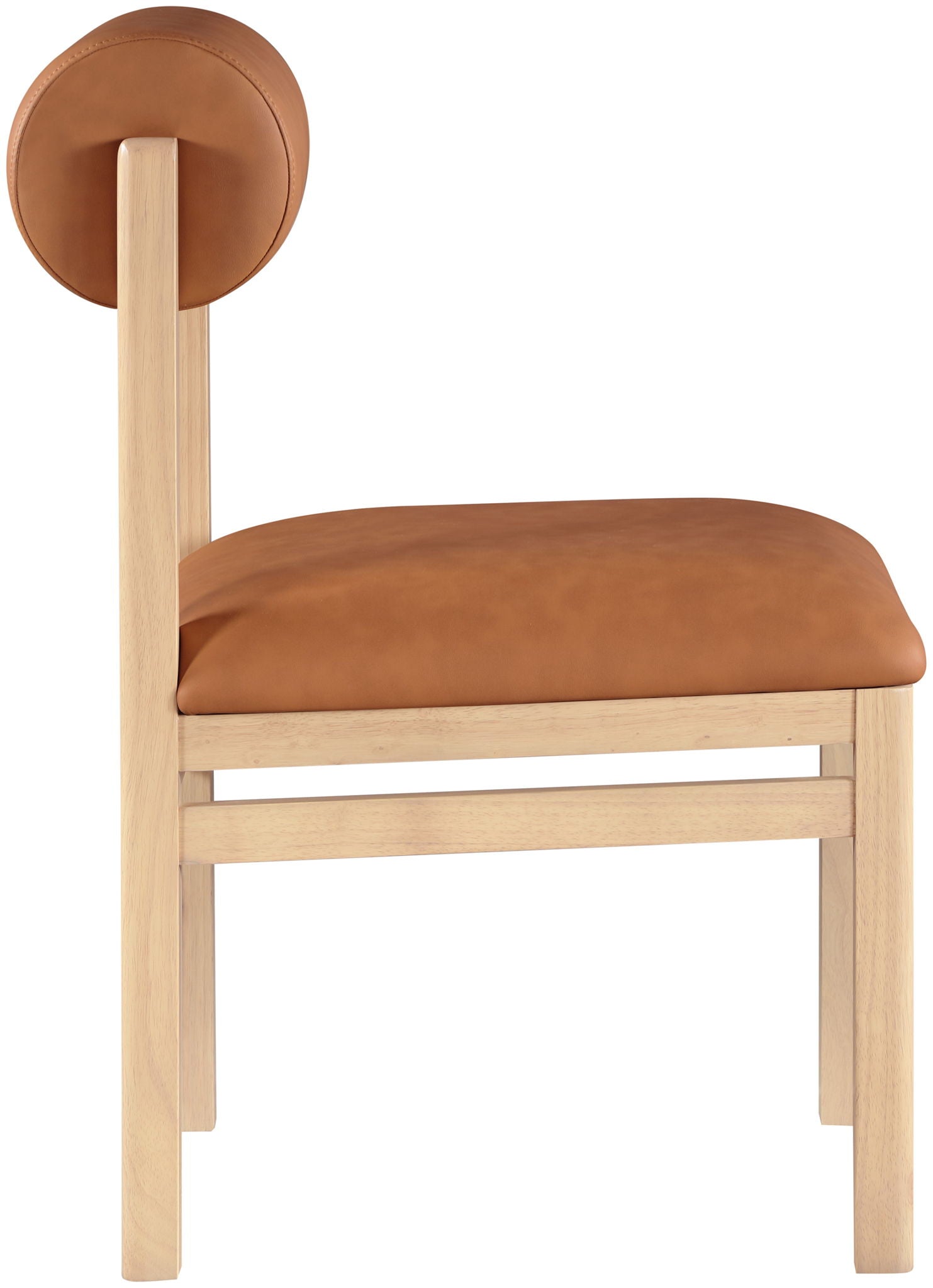 Roundhill - Faux Leather Dining Chair (Set of 2) - Natural Frame - Urban Living Furniture (Los Angeles, CA)
