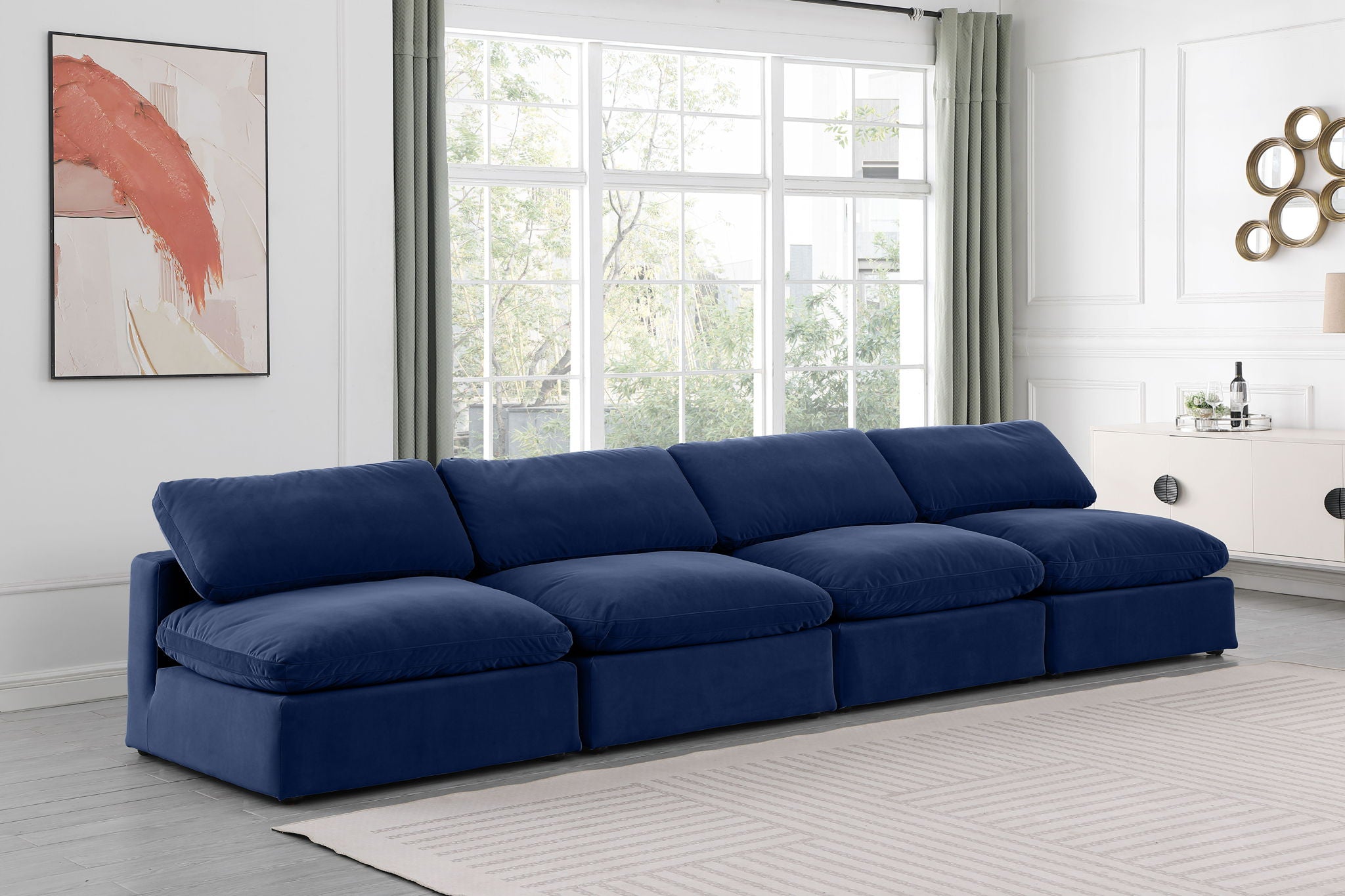 Comfy - Velvet Modular Armless Sofa 4 Seats - Urban Living Furniture (Los Angeles, CA)