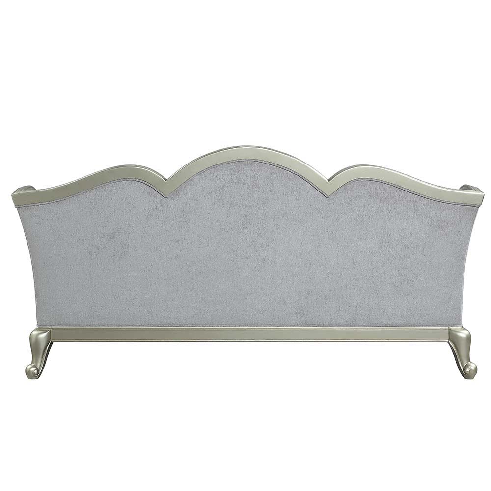 Qunsia - Sofa With 5 Pillows - Light Gray Linen & Champagne - Urban Living Furniture (Los Angeles, CA)