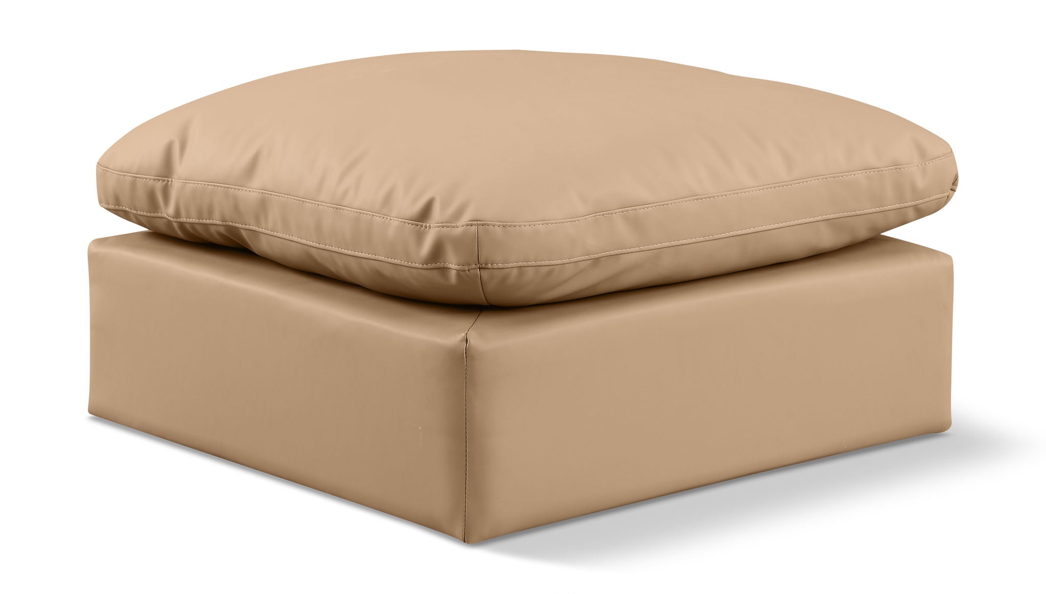 Indulge - Faux Leather Ottoman - Tan - Urban Living Furniture (Los Angeles, CA)