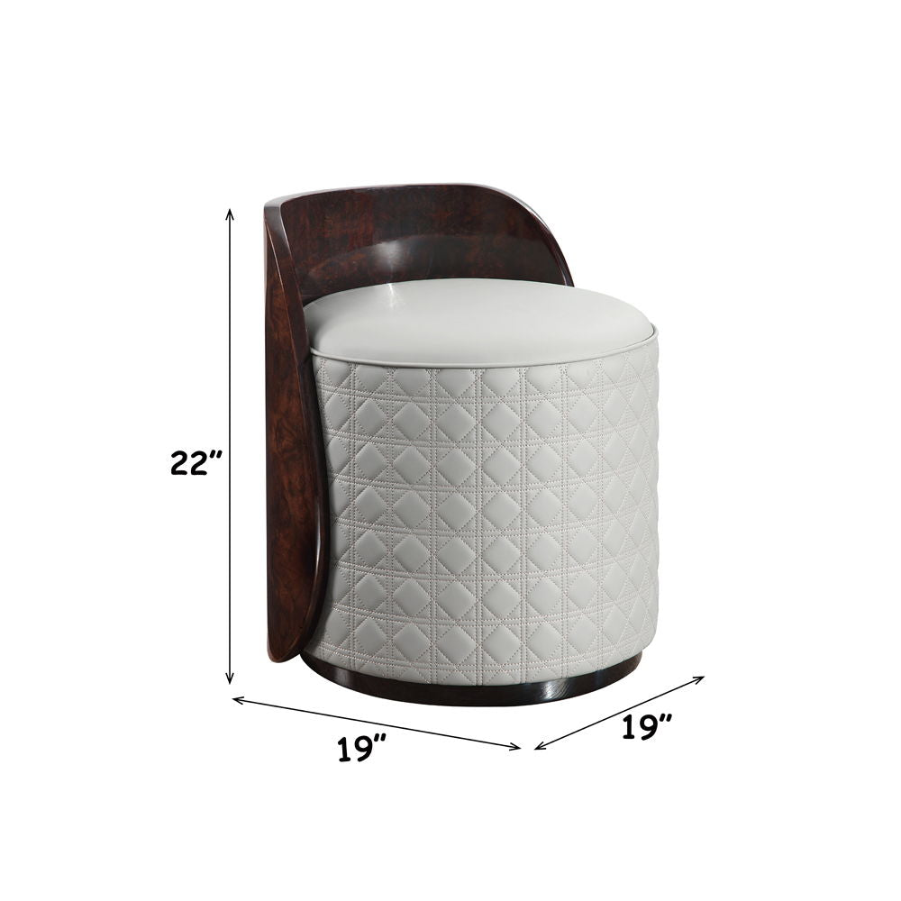 Jamonica - Vanity Stool - Gray & Dark Brown - Urban Living Furniture (Los Angeles, CA)