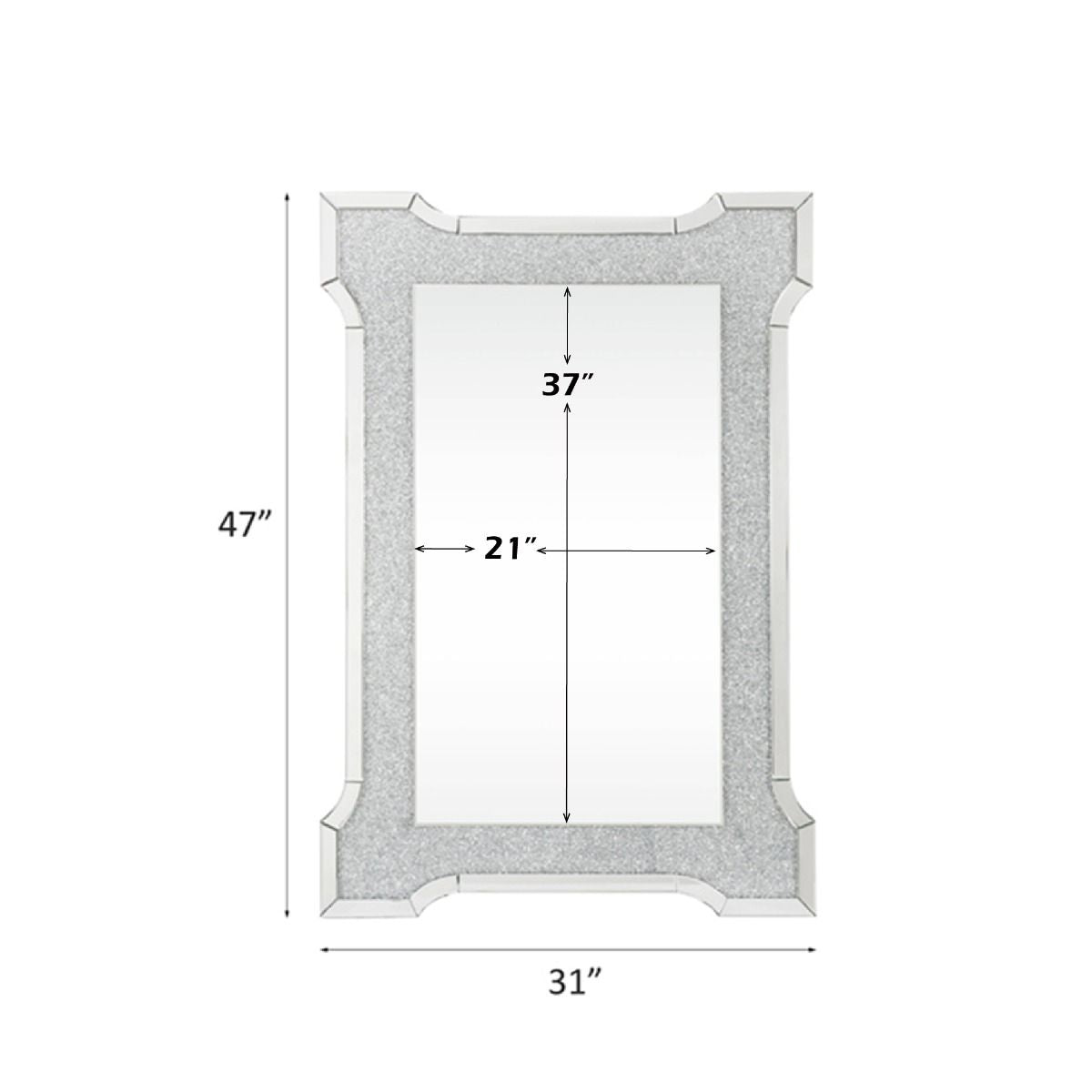 Noralie - 47" X 31" Accent Mirror With Faux Diamonds - Mirrored - Urban Living Furniture (Los Angeles, CA)