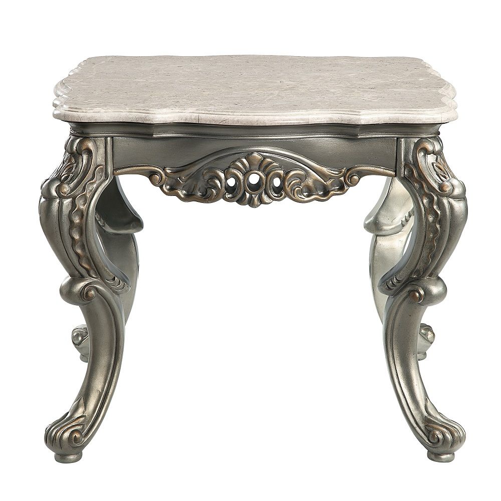 Miliani - End Table With Marble Top - Natural Antique Bronze - Urban Living Furniture (Los Angeles, CA)
